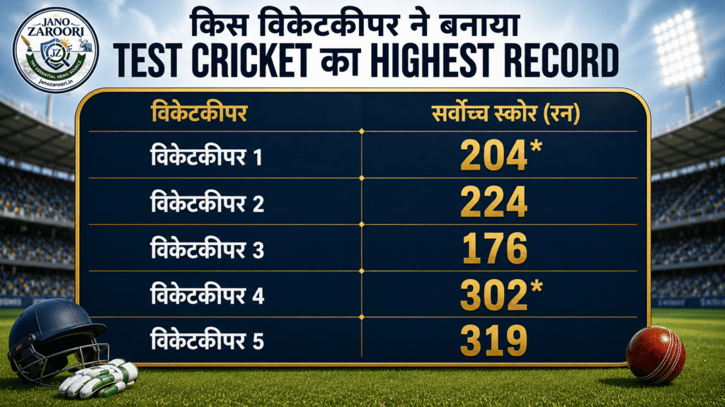 Top 5 Highest Scores by Wicketkeepers in Test Cricket